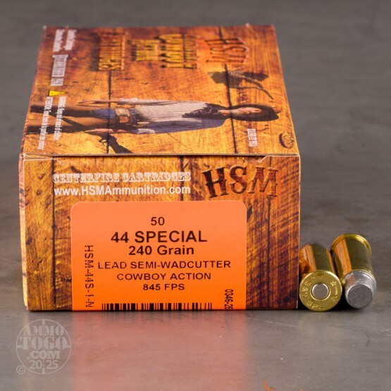 50rds – 44 Special HSM Cowboy Action 240gr. LSWC Ammo