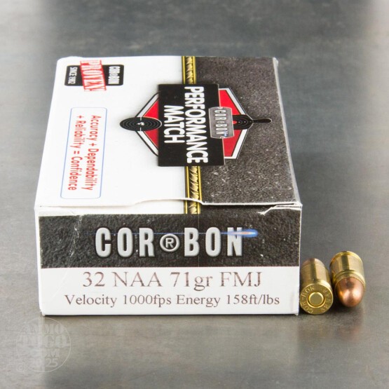 50rds - 32 NAA Corbon 71gr. Performance Match FMJ Ammo
