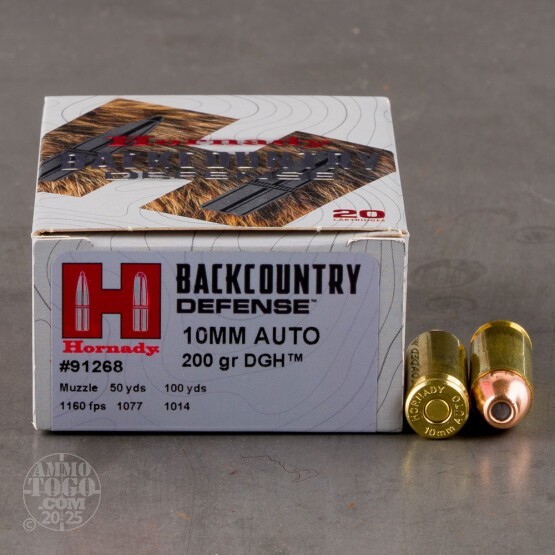 20rds – 10mm Hornady Backcountry Defense 200gr. DGH Ammo