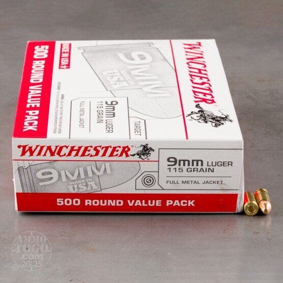 500rds – 9mm Winchester USA 115gr. FMJ Ammo