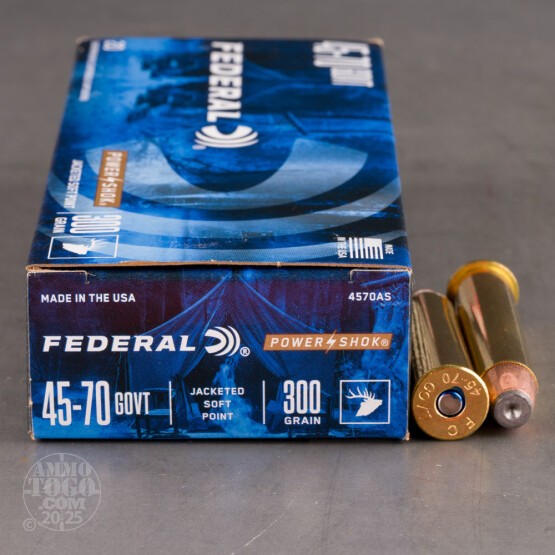 20rds - 45-70 Govt. Federal Power-Shok 300gr. Soft Point Ammo