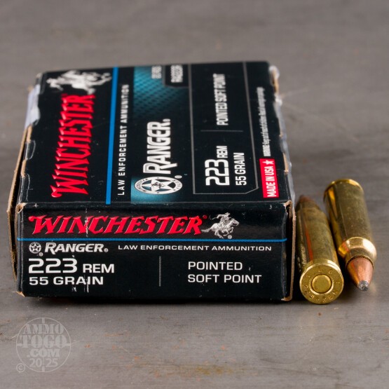 200rds - 223 LE Winchester Ranger 55gr. Pointed Soft Point Ammo