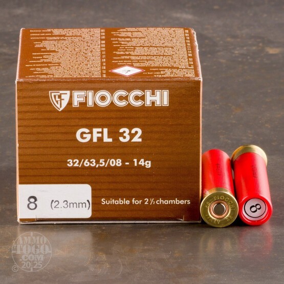25rds - 32 Gauge Fiocchi Classic 1/2 Ounce 2 1/2" #8 Shot Ammo