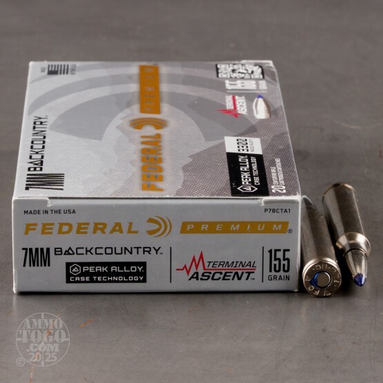 20rds – 7mm Backcountry Federal 155gr. Terminal Ascent Ammo