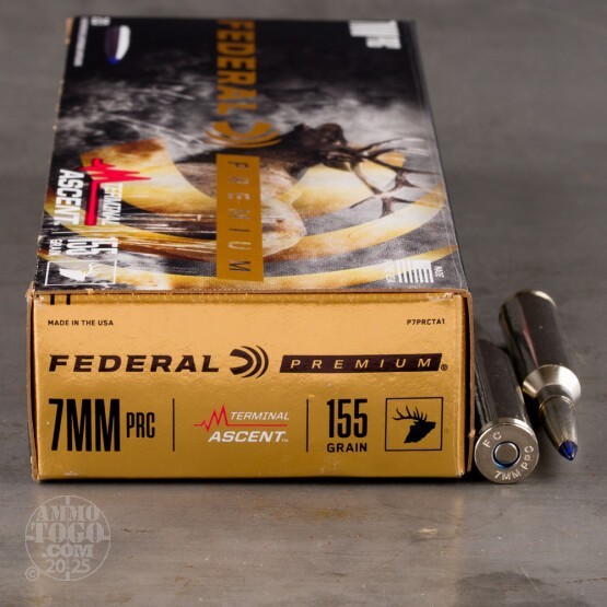 20rds – 7mm PRC Federal 155gr. Terminal Ascent Ammo