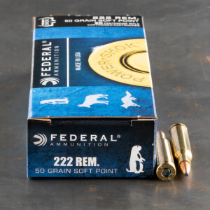 20rds – 222 Rem Federal Power-Shok 50gr. SP Ammo