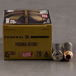 20rds – 45 Long Colt Federal Personal Defense Hydra-Shok Deep 210gr. JHP Ammo