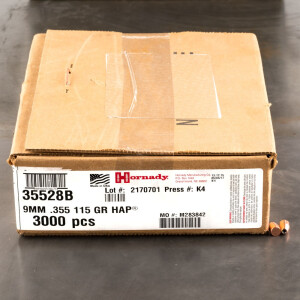 3000pcs - 9mm .355" Dia Hornady HAP 115gr. JHP Bullets