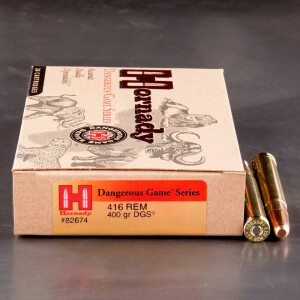 20rds - 416 Rem Mag Hornady 400gr. DGS Ammo