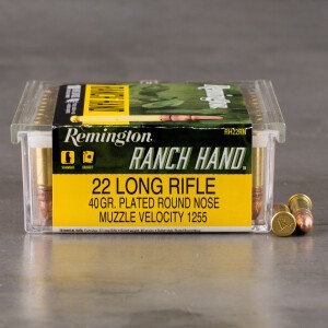 100rds – 22 LR Remington Ranch Hand 40gr. CPRN Ammo