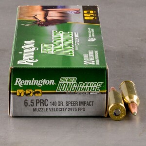 20rds – 6.5 PRC Remington Premier Long Range 140gr. Speer Impact Ammo