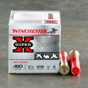 250rds – 410 Bore Winchester Super-X 2-1/2" 1/2oz. #6 Shot Ammo