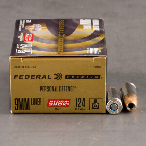 Federal Hydra-Shok 9mm ammo with 124 grain HP bullet