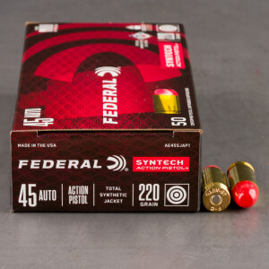 500rds – 45 ACP Federal Syntech Action Pistol 220gr. Total Synthetic Jacket FN Ammo