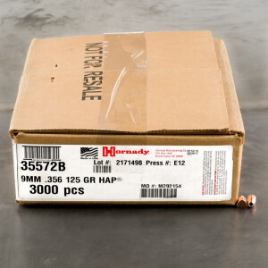 3000pcs - 38 Super Auto .356" Dia Hornady HAP 125gr. JHP Bullets