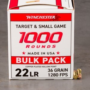 1000rds – 22 LR Winchester USA 36gr. CPHP Ammo