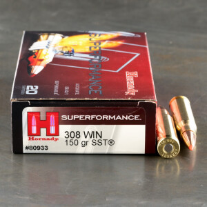 20rds – 308 Win Hornady Superformance 150gr. SST Ammo