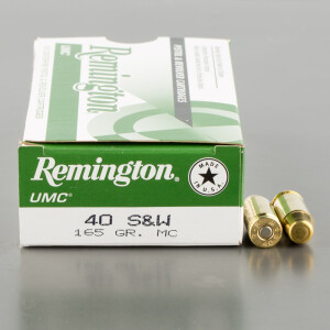 500rds - 40 S&W Remington UMC 165gr. FMJ Ammo