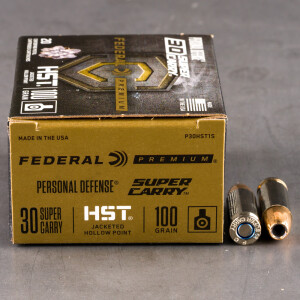 20rds – 30 Super Carry Federal Personal Defense HST 100gr. JHP Ammo