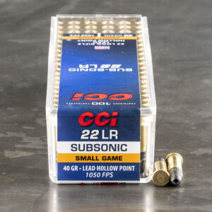 100rds - 22LR CCI Sub-Sonic 40gr. Hollow Point Ammo