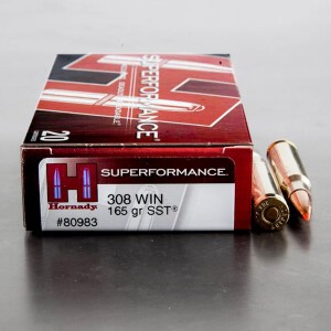 20rds - 308 Hornady Superformance 165gr. SST Polymer Tip Ammo
