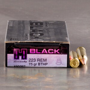 20rds – 223 Rem Hornady BLACK 75gr. BTHP Match Ammo