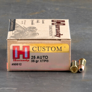 25rds - 25 Auto Hornady XTP 35gr. HP Ammo