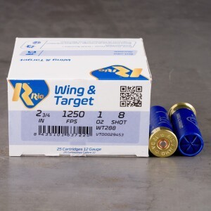 250rds – 12 Gauge Rio Wing & Target 2-3/4" 1oz. #8 Shot Ammo