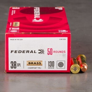 50rds – 38 Special Federal Champion 130gr. FMJ Ammo
