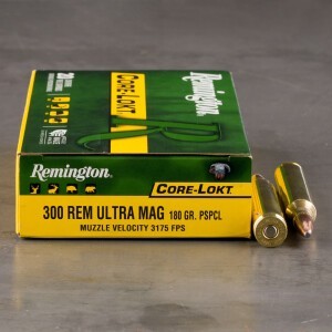 20rds – 300 RUM Remington Core-Lokt 180gr. PSP Ammo