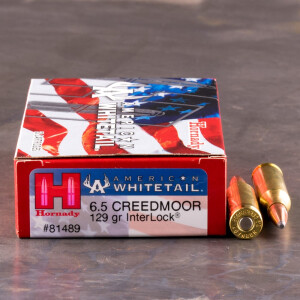 200rds - 6.5mm Creedmoor Hornady American Whitetail 129gr. InterLock SP Ammo