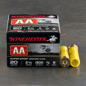 25rds - 20 Gauge Winchester AA Sporting Clay 2-3/4" 1 oz. #8 Ammo 25rds - 20 Gauge Winchester AA Sporting Clay 2-3/4" 1 oz. #8 Ammo