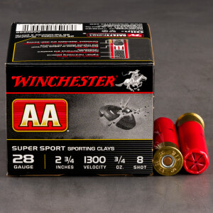 250rds – 28 Gauge Winchester AA 2-3/4" 3/4oz. #8 Shot Ammo