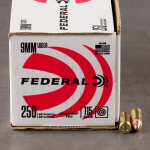 250rds – 9mm Federal Champion Training 115gr. FMJ Ammo
