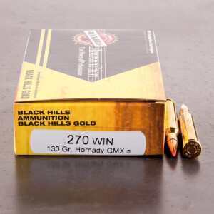 20rds - 270 Win. Black Hills Gold 130gr Hornady GMX Ammo