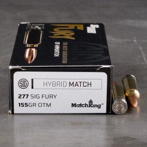 20rds – 277 Fury Sig Sauer Hybrid Match 155gr. HPBT MatchKing Ammo