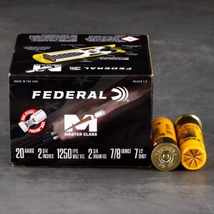 250rds – 20 Gauge Federal Master Class 2-3/4" 7/8oz. #7.5 Shot Ammo