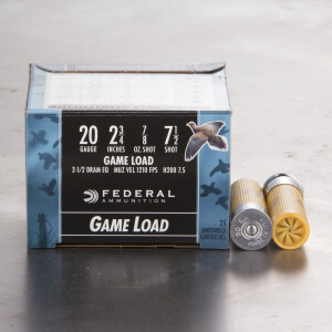 25rds - 20 Gauge Federal Game Shok 2 3/4" 7/8oz. #7 1/2 Shot