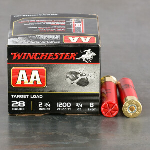 250rds – 28 Gauge Winchester AA 2-3/4" 3/4oz. #8 Shot Ammo 250rds – 28 Gauge Winchester AA 2-3/4" 3/4oz. #8 Shot Ammo