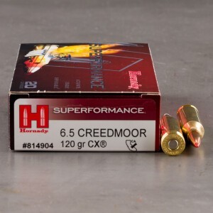 20rds – 6.5 Creedmoor Hornady Superformance 120gr. CX Ammo