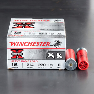 250rds - 12 Gauge Winchester Super Pigeon Heavy Field 2 3/4" 1 1/4oz. #8 Shot