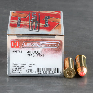 20rds - 45 Long Colt Hornady 225gr. LEVERevolution FTX Ammo