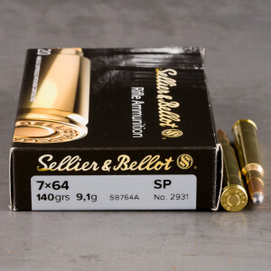 20rds – 7x64mm Brenneke Sellier & Bellot 140gr. SP Ammo