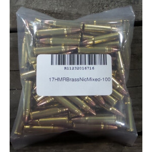 100rds - 17 HMR Mixed Brass Ammo