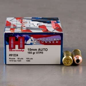 20rds – 10mm Hornady American Gunner 155gr. XTP JHP Ammo