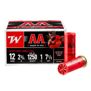 250rds – 12 Gauge Winchester AA 2-3/4" 1oz. #7.5 Shot Ammo