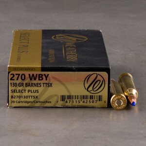 20rds – 270 Weatherby Magnum Weatherby 130gr. TTSX Ammo