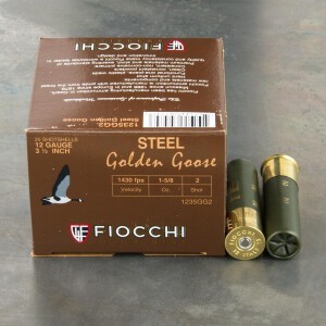 250rds - 12 Ga. Fiocchi Golden Goose 3 1/2" 1 5/8oz. #2 Steel Shot