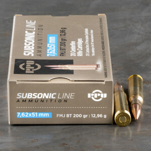 200rds – 7.62x51mm Prvi Partizan Subsonic 200gr. FMJBT Ammo