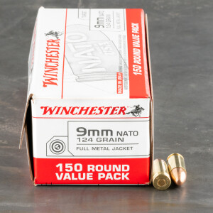 750rds – 9mm NATO Winchester USA 124gr. FMJ Ammo